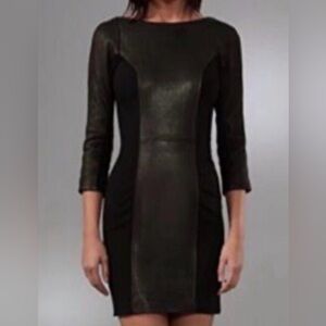 Diane Von Furstenberg (DVF)
 Arita leather panel dress -black